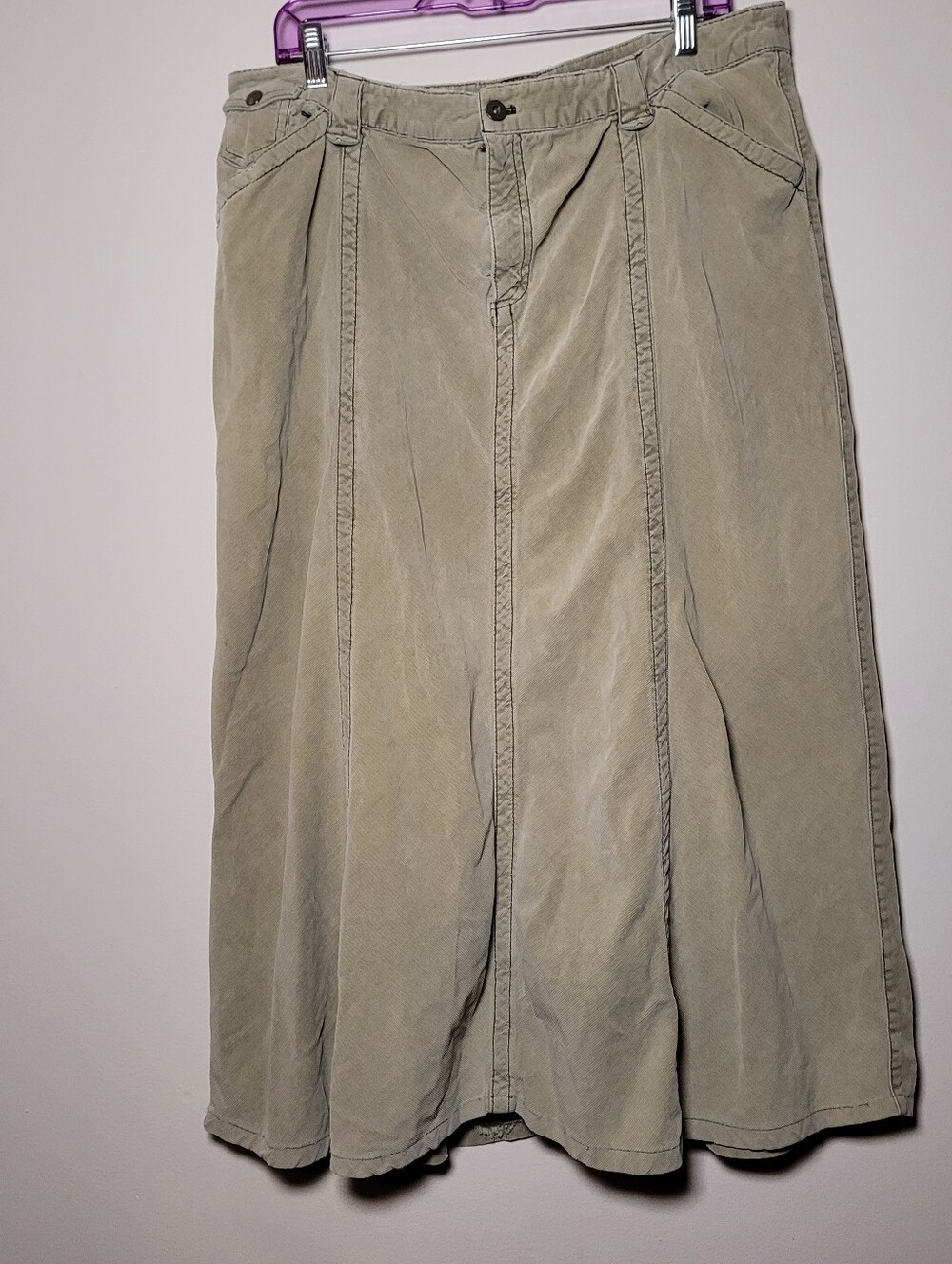 Eddie Bauer Womens  A-Line Corduroy Skirt Size 18 Cowgirl Western Preppy Cottage